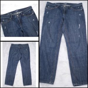 Ann Taylor Loft Jeans Boyfriend Fit Dark Wash 8